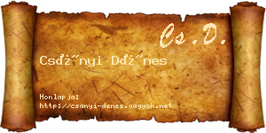 Csányi Dénes névjegykártya