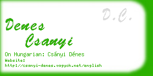 denes csanyi business card